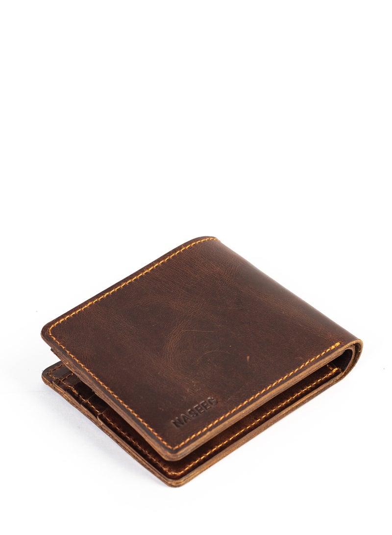 NASEEG Narmer Genuine Leather Wallet From Naseeg - Havan Brown Crazy Horse - Image 5